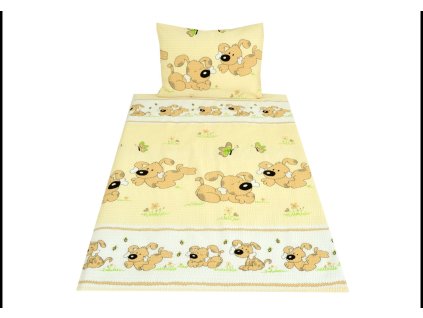 VÝHODNÁ NABÍDKA - 10 x SET - krepové povlečení do MŠ - Pejsek (obrazové)