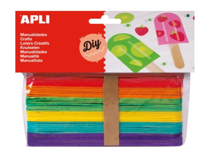 Špachtle dřevěná barevný mix 150x18mm/40ks