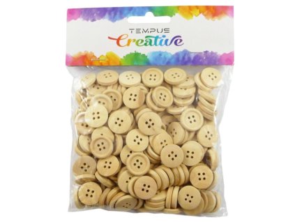 Knoflíky dřevěné kulaté 1,8 cm přírodní 200ks