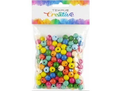 Korálky dřevěné kulaté barevné 12mm/200ks