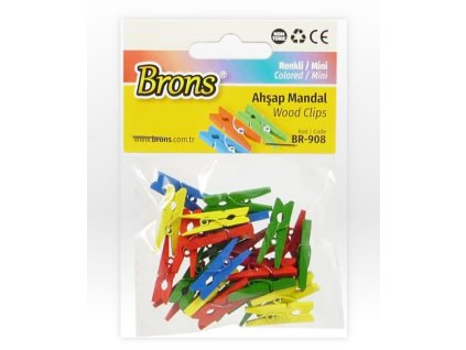 Kolíčky dřevěné barevné 2,5cm/24ks