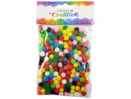 Pompony-plyšové mix barev 7mm/300ks