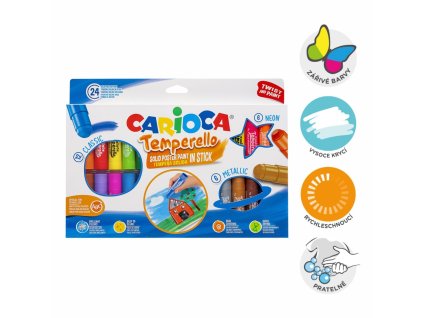 barvy temperové carioca v tyčince 24ks