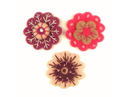 plstene kyticky zdobene 3ks 9981