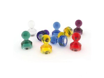 Sada magnetů 11 mm - mix barev - 50 ks