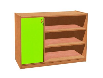 Skříňka s dvířky vlevo a 4 policemi