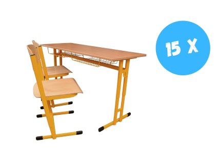 15 x sestava TERA II. + ZDARMA uč. katedra bez zásuvky + učitelská židle