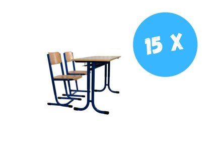 15 x sestava DENIS II. stavitelná + ZDARMA katedra a uč. židle čalouněná