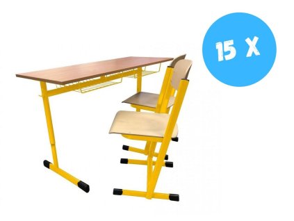 15 x sestava ECO II. stavitelná + ZDARMA katedra a uč. židle čalouněná