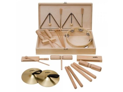 percussion set 5 v drevenem boxu 22 ks
