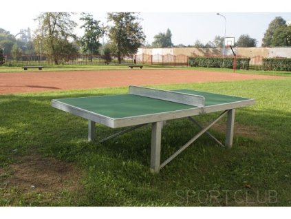 Stůl na stolní tenis venkovní - ocelová konstrukce (ZN) + pryskyřičné desky, bez síťky: