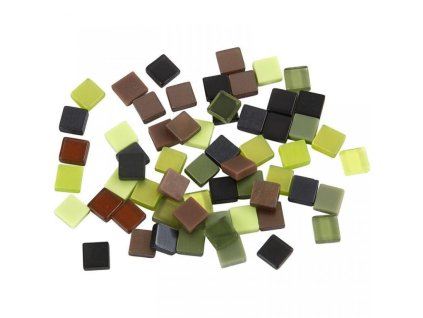 mozaika zeleno hneda 0 5x0 5cm 25g 5350