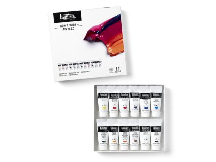 887452032106 lqx acrylic heavy body set 12x22ml essentials open 887452032106