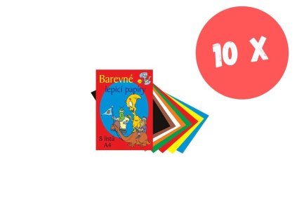 10 x Barevné papíry lepicí 8 listů