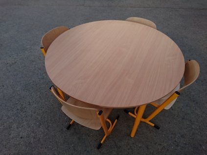 Multi sestava ARMAN - 1 x stůl kruh prům. 140cm + 4 židle