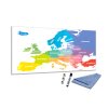 Skleněná magnetická tabule - barevná mapa Evropy
