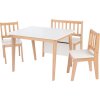 Sestava dřevěná pro MŠ - stoleček + lavice +2 židičky - přírodní /bílá