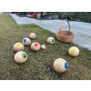 zahradni petanque 8 drevenych kouli prasatko kosik mi001 1356