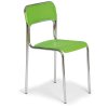 Plastová jídelní židle ASKONA, zelená, chromované nohy