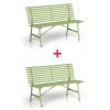 1 + 1 ZDARMA - kovová zahradní lavička zelená
