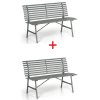 1 + 1 ZDARMA - kovová zahradní lavička šedá