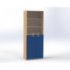 Skříň čtyřdvéřová, horní dveře proskledné, v. 215 cm, offiCe