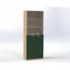 Skříň čtyřdvéřová, horní dveře proskledné, v. 215 cm, offiCe