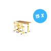 15 x sestava dvoumístná GABI II. stavitelná + ZDARMA uč. katedra bez zásuvky + učitelská židle