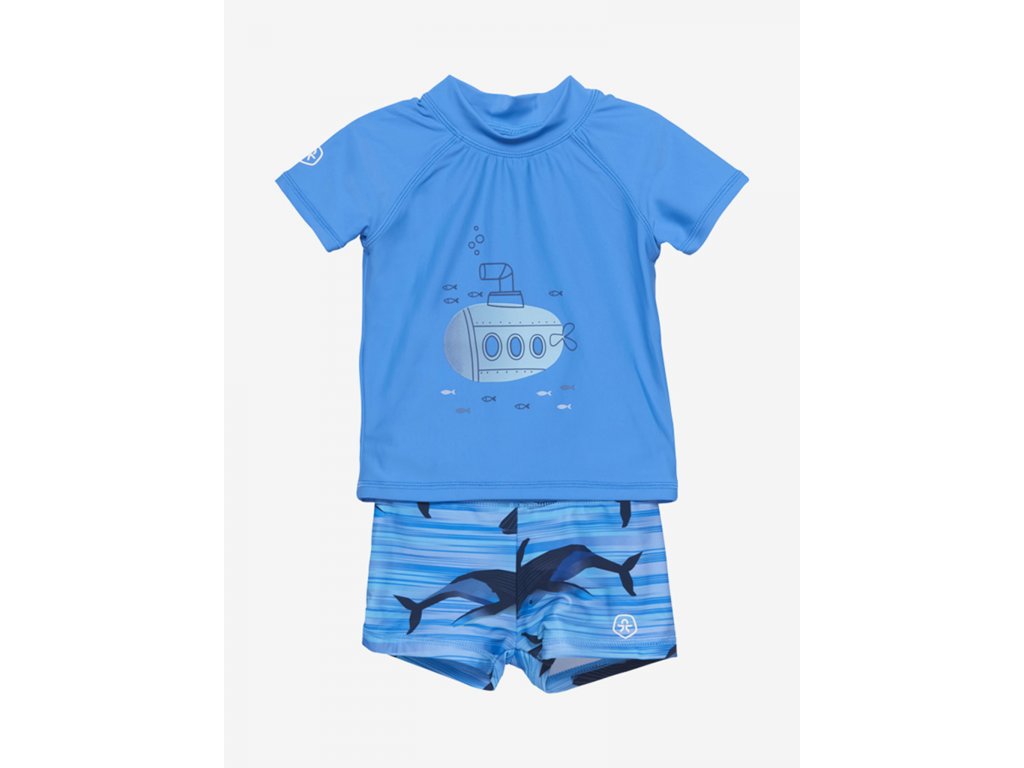 Color Kids - Koupací set s UV tričkem - Azure Blue
