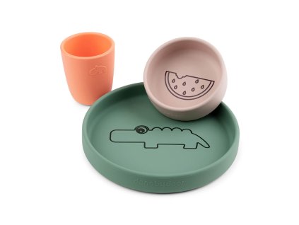 Silikonový jídelní set Croco