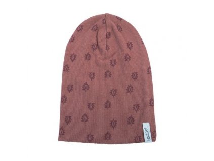 LODGER Beanie Print Rib Rosewood 1 - 2 roky