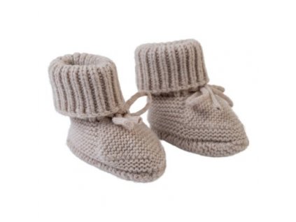 LODGER Slipper Folklore Merino Wool Beige 0 - 6 měsíců