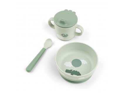 Foodie první jídelní set Happy clouds - zelený
