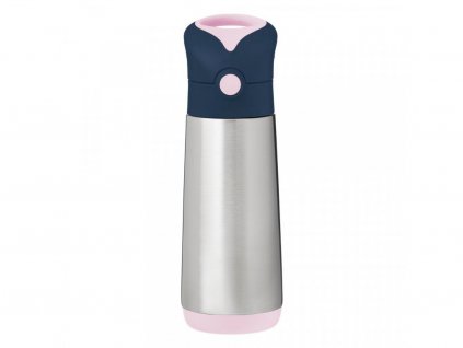 Termoska na pití s brčkem 500 ml - Indigo/růžová