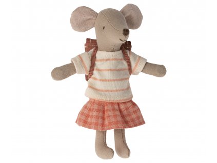 Maileg - Velká ségra s růžovým batůžkem - Tříkolková jezdkyně 2024