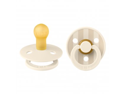 BIBS STUDIO Colour Pin dudlíky z přírodního kaučuku 2ks - vel. 2 - Ivory Vanilla mix