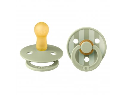 BIBS STUDIO Colour Pin dudlíky z přírodního kaučuku 2ks - vel.2 - Sage mix