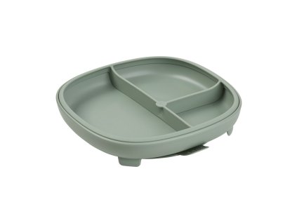 Dělený talířek s přísavkou 2v1 - Zelený