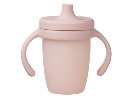 Silikonový hrneček s pítkem 240 ml - Růžový