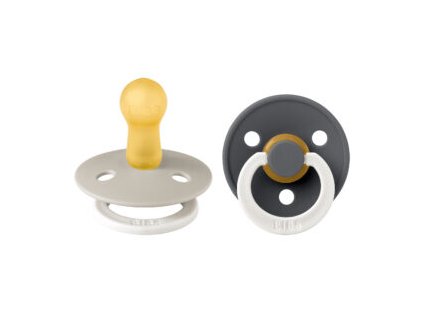 BIBS Colour okruhle cumliky z prirodneho kaucuku 2ks velkost 2 Night Iron Sand 120456 5713795266913 300x300