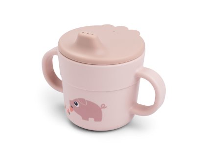 Foodie hrneček s pítkem Tiny farm - růžový
