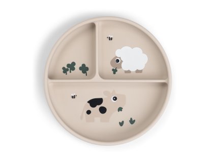 Stick and stay jídelní talíř Playground - pískový