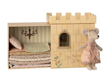 Maileg - Myška - Velká sestřička "Princezna na hrášku" - vzorované šaty