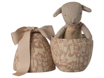 Maileg - Velikonoční vajíčko s micro beránkem - Small - Powder