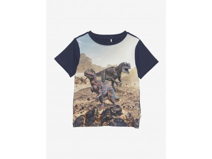 Minymo - Chlapecké tričko s krátkým rukávem - Tmavě modrý dino