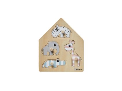 Dřevěné puzzle Deer friends