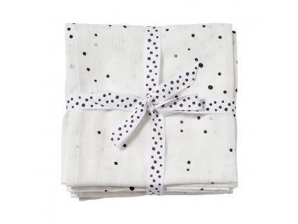 Mušelínové zavinovací plenky Dreamy Dots 2ks - bílé