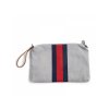 Pouzdro na zip s poutkem Grey Stripes Red/Blue