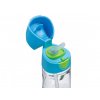 Lahev na pití s brčkem 450 ml - Modro/zelená