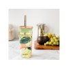 Skleněný cestovní hrnek s brčkem Liquid Cube Tropical Toucans 540 ml